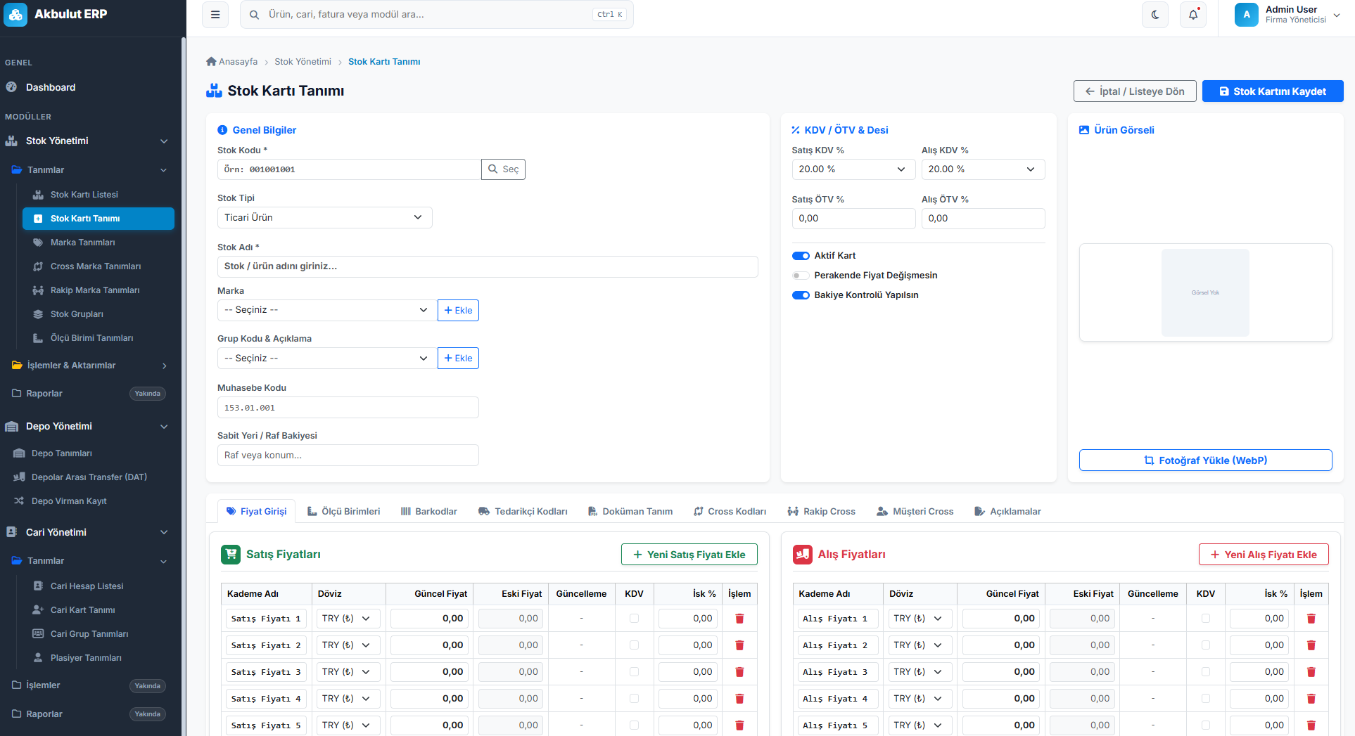 Akbulut ERP project screenshot 2